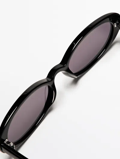 Massimo Dutti Gafa De Sol Mini Ovalada In Black