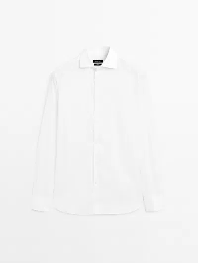 Massimo Dutti Camisa Regular Fit 100% Algodón In White