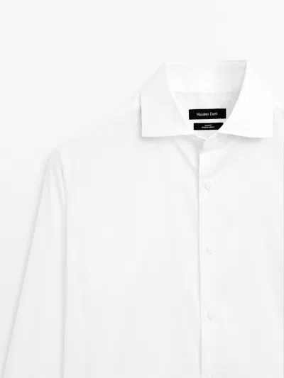 Massimo Dutti Camisa Regular Fit 100% Algodón In White
