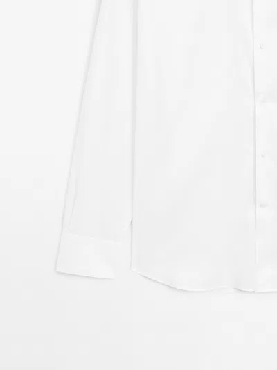 Massimo Dutti Camisa Regular Fit 100% Algodón In White