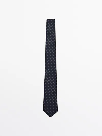 Massimo Dutti Corbata 100% Seda Morera In Blue
