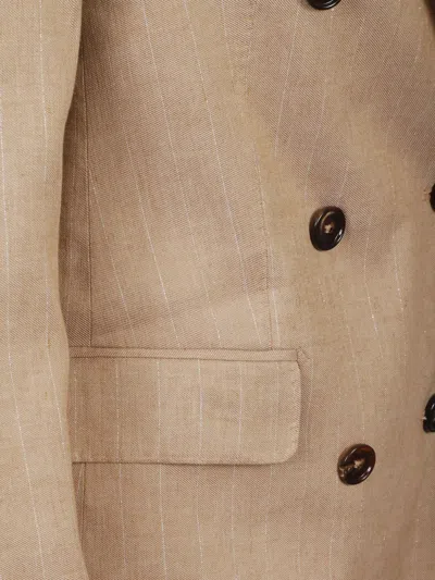 Tagliatore Double-breasted Blazer In Brown