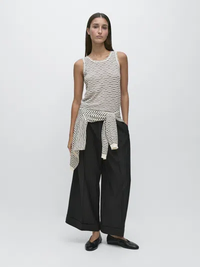 Massimo Dutti Top Punto 100% Algodón In White