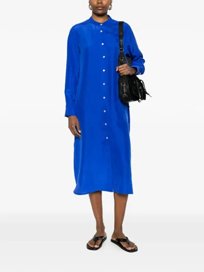 P.a.r.o.s.h Button-front Midi Dress In Blue