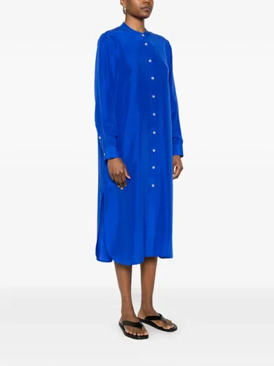 P.a.r.o.s.h Button-front Midi Dress In Blue