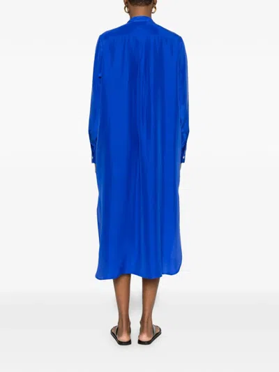 P.a.r.o.s.h Button-front Midi Dress In Blue