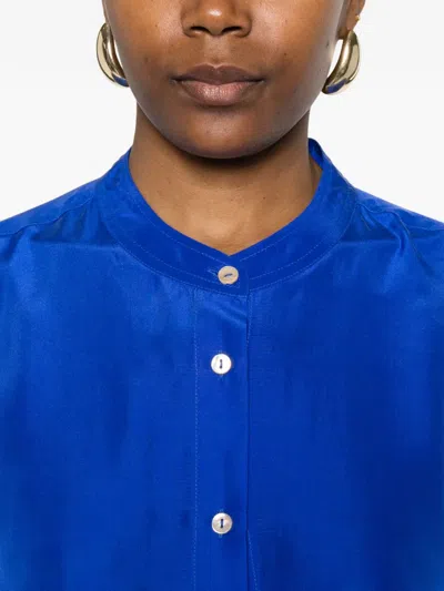 P.a.r.o.s.h Button-front Midi Dress In Blue