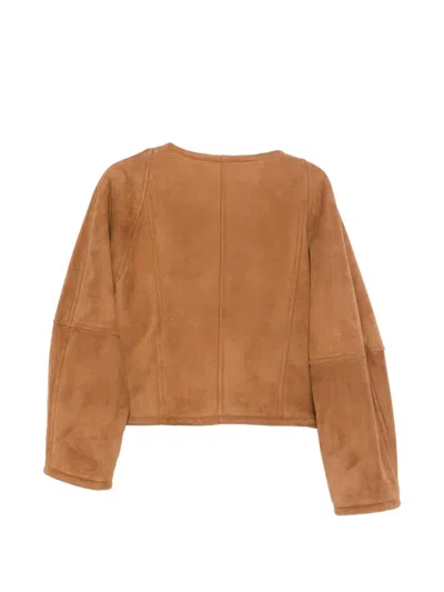 Erika Cavallini Press-stud Jacket In Brown