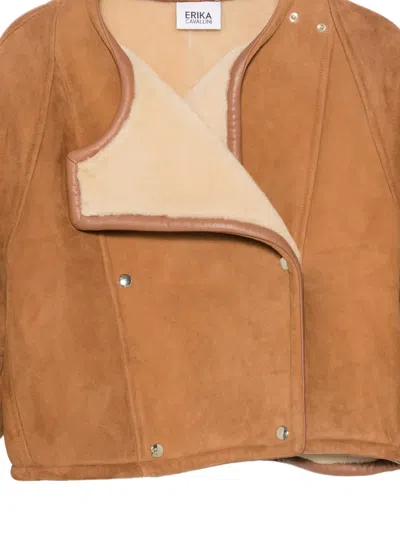Erika Cavallini Press-stud Jacket In Brown