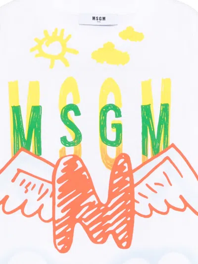 Msgm Graphic-print T-shirt In White