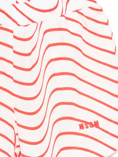 Msgm Logo-embroidered Shorts In White