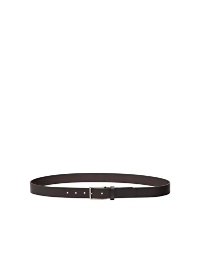 Massimo Dutti Cinturón Hebilla Rectangular Piel Napa In Brown
