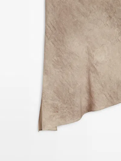 Massimo Dutti Top Halter Efecto Desgastado In Brown