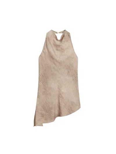 Massimo Dutti Top Halter Efecto Desgastado In Brown