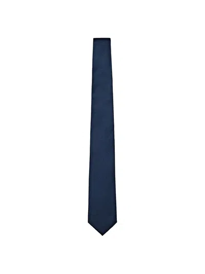 Massimo Dutti Corbata Estructura 100% Seda In Blue