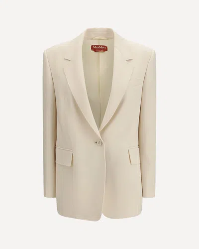 Max Mara Beige Triacetate Blazer In White