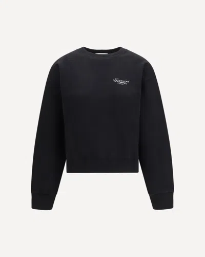Givenchy Women Logo Brushed Fabric Sweatshirt In Black