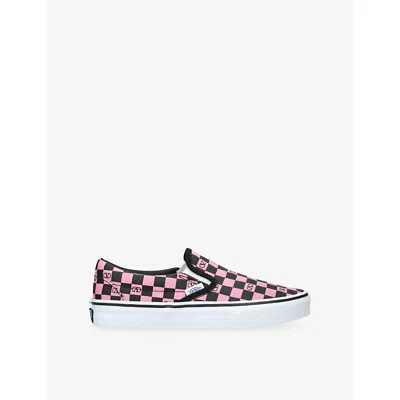 Valentino Garavani  Garavani And Vans Fabric Slip-on Trainer With Vlogo Checkerboard Print In Pink