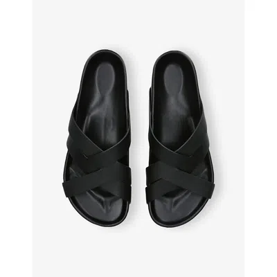 Tom Ford Sandals Open Toe Cross Strap Textured Sole In Black