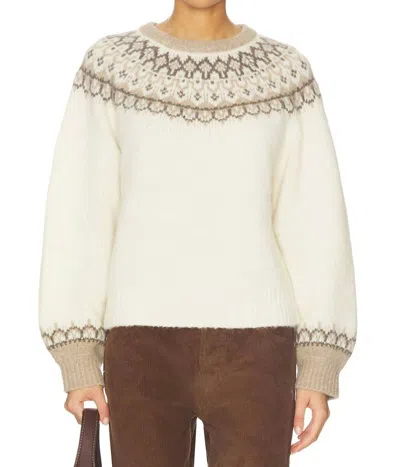 Paige Womens Ivory Multi Misha Fair Isle Knitted Jumper In Brown