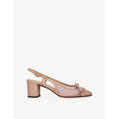 Valentino Garavani Valet Du Roi Slingback Pump In Mesh And Kidskin 60mm Woman Pink 42 In Pink