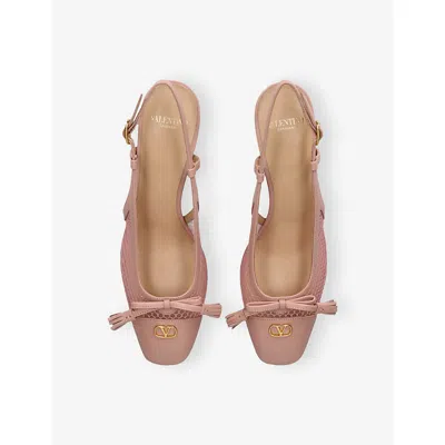 Valentino Garavani Valet Du Roi Slingback Pump In Mesh And Kidskin 60mm Woman Pink 42 In Pink