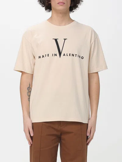Valentino Garavani Cotton T-shirt With Made In Print Clothing In Nude