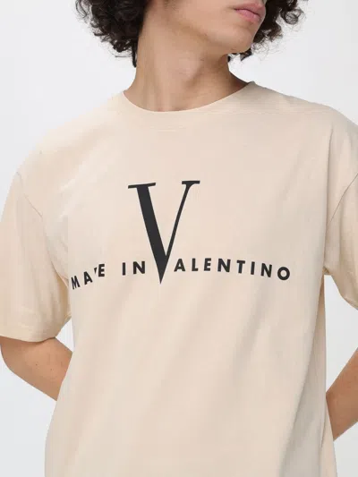 Valentino Garavani Cotton T-shirt With Made In Print Clothing In Nude