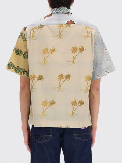 Paul Smith Textile Patchwork Muted Tones Casual Shirt In Multi