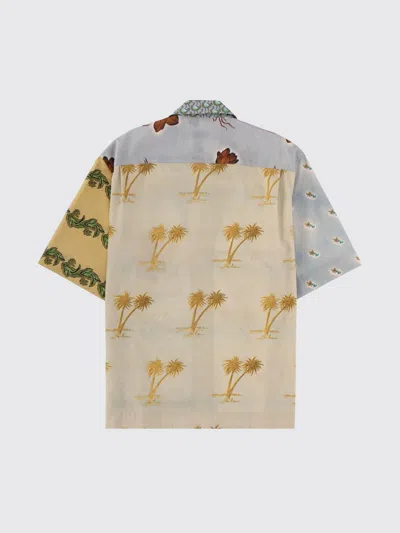 Paul Smith Textile Patchwork Muted Tones Casual Shirt In Multi