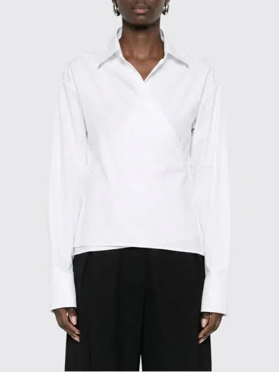 Rohe Reinvented Tuxedo Wrap Shirt In White