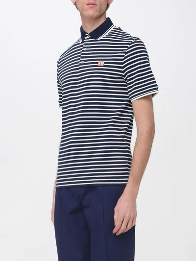 Valentino Garavani Signature Vlogo Patch Front Placket T-shirt In Size M In Blue