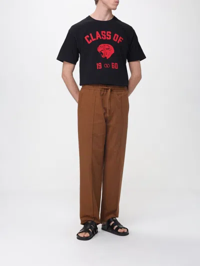 Valentino Garavani Cotton T-shirt With Panther Print In Black