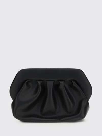 Themoirè Structured Black Bios Clutch With Magnetic Closure In Black