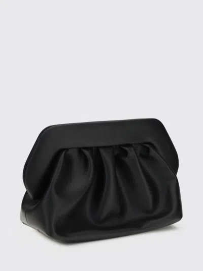 Themoirè Structured Black Bios Clutch With Magnetic Closure In Black