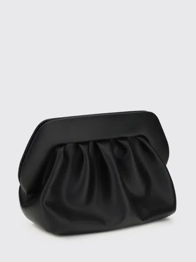 Themoirè Structured Black Bios Clutch With Magnetic Closure In Black