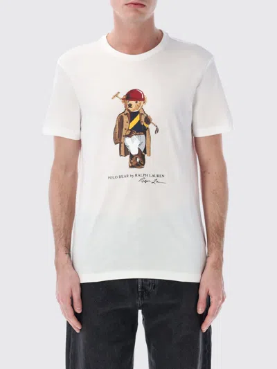 Polo Ralph Lauren Short Sleeve Jersey Knit Novelty Polo Society Bear Tee In White