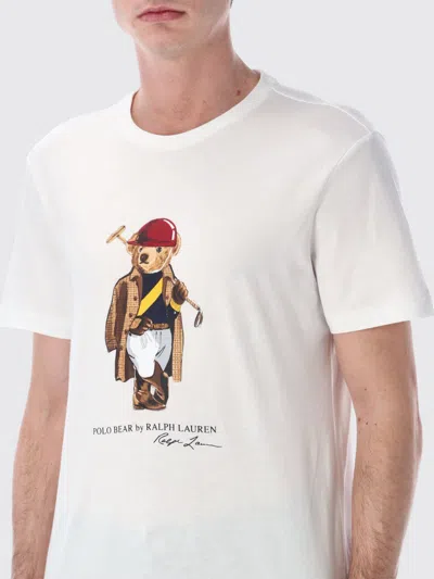 Polo Ralph Lauren Short Sleeve Jersey Knit Novelty Polo Society Bear Tee In White