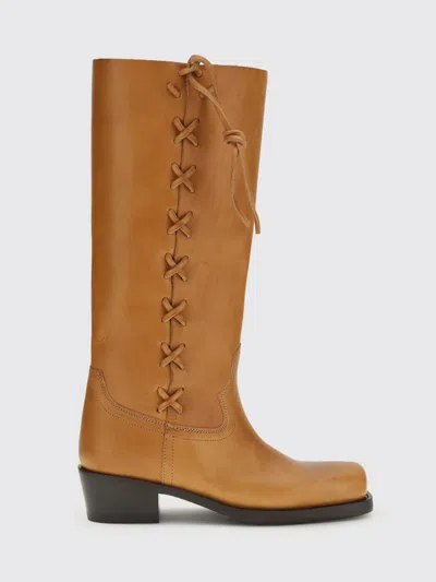 Paris Texas Brown Calf Leather Bos Taurus Lace-up Boots In Multi