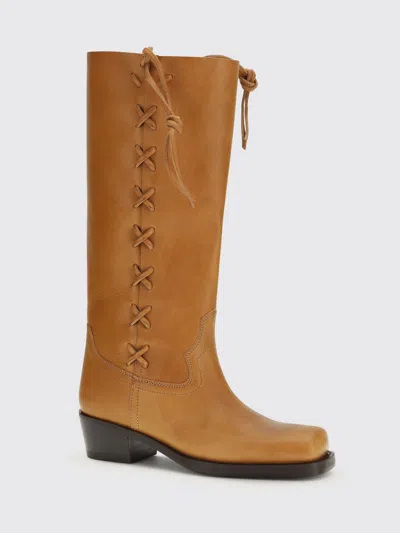 Paris Texas Brown Calf Leather Bos Taurus Lace-up Boots In Multi