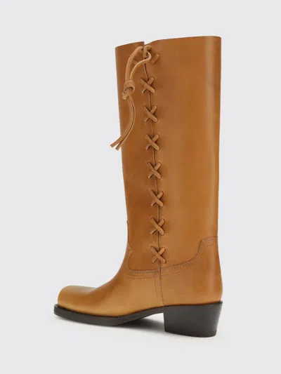 Paris Texas Brown Calf Leather Bos Taurus Lace-up Boots In Multi