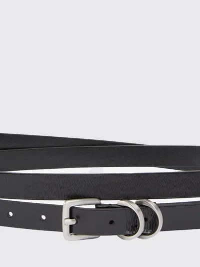 Pinko Black Logo Solid Belt In Black
