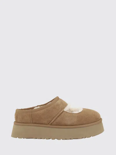 Ugg Suede Slippers With Plush Mutton Lining In Brown