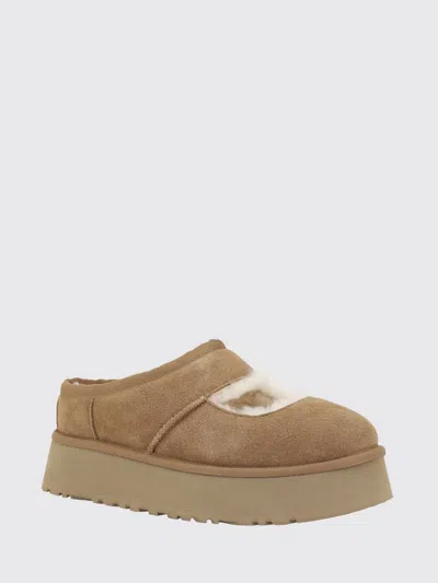 Ugg Suede Slippers With Plush Mutton Lining In Brown