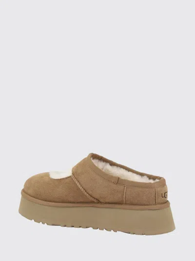 Ugg Suede Slippers With Plush Mutton Lining In Brown