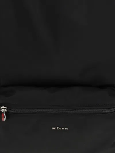 Kiton Nylon Backpack In Black