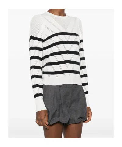 Twinset Striped Sweater In White
