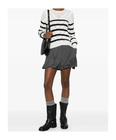 Twinset Striped Sweater In White
