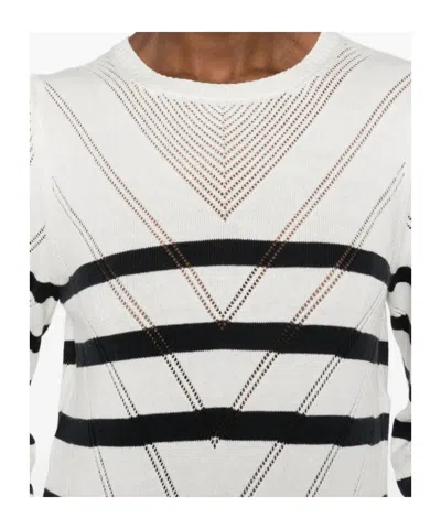 Twinset Striped Sweater In White
