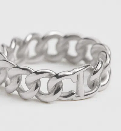 Dior Cd Icon Chain Link Ring In Silver